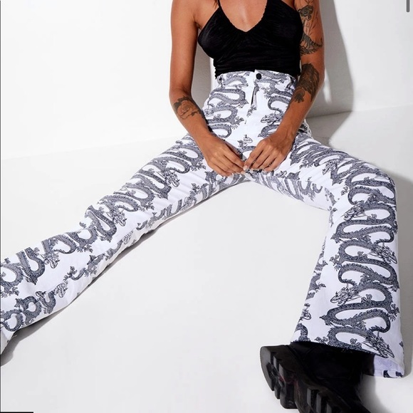 Motel Rocks Pants - Motel Rocks Flare Dragon Pants